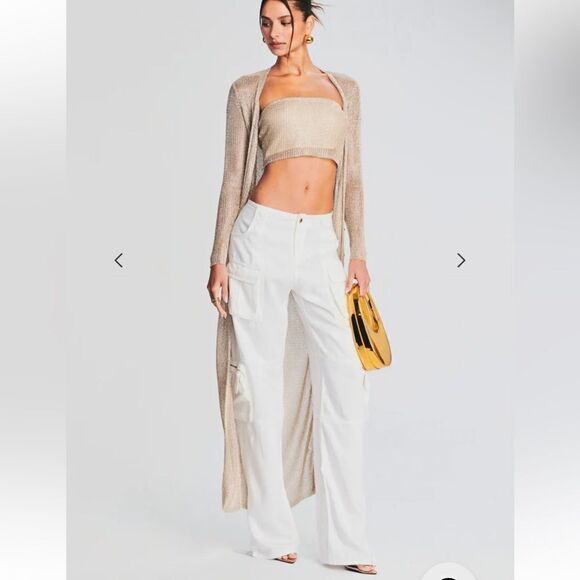 NWT Retrofete Kelani Jeans pants white cargos loose fit low rise SER.O.YA Sz 30 - Picture 2 of 16